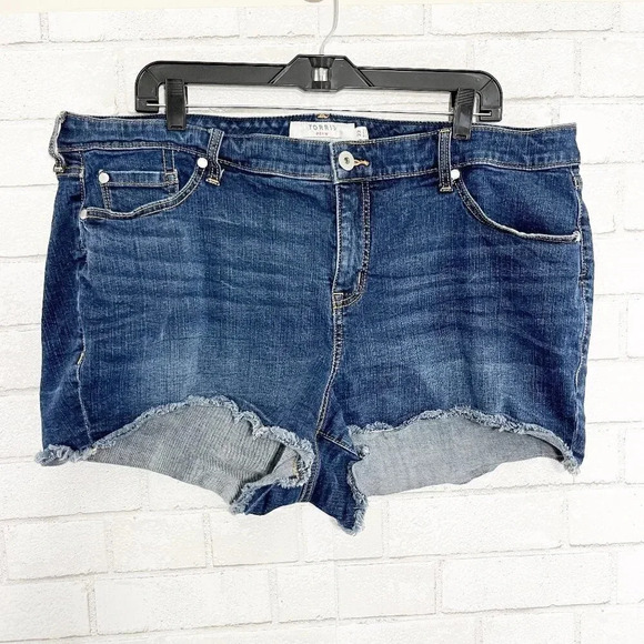 Torrid High Rise Cut Off Jean Shorts Women's Plus Size 22 - Picture 2 of 6